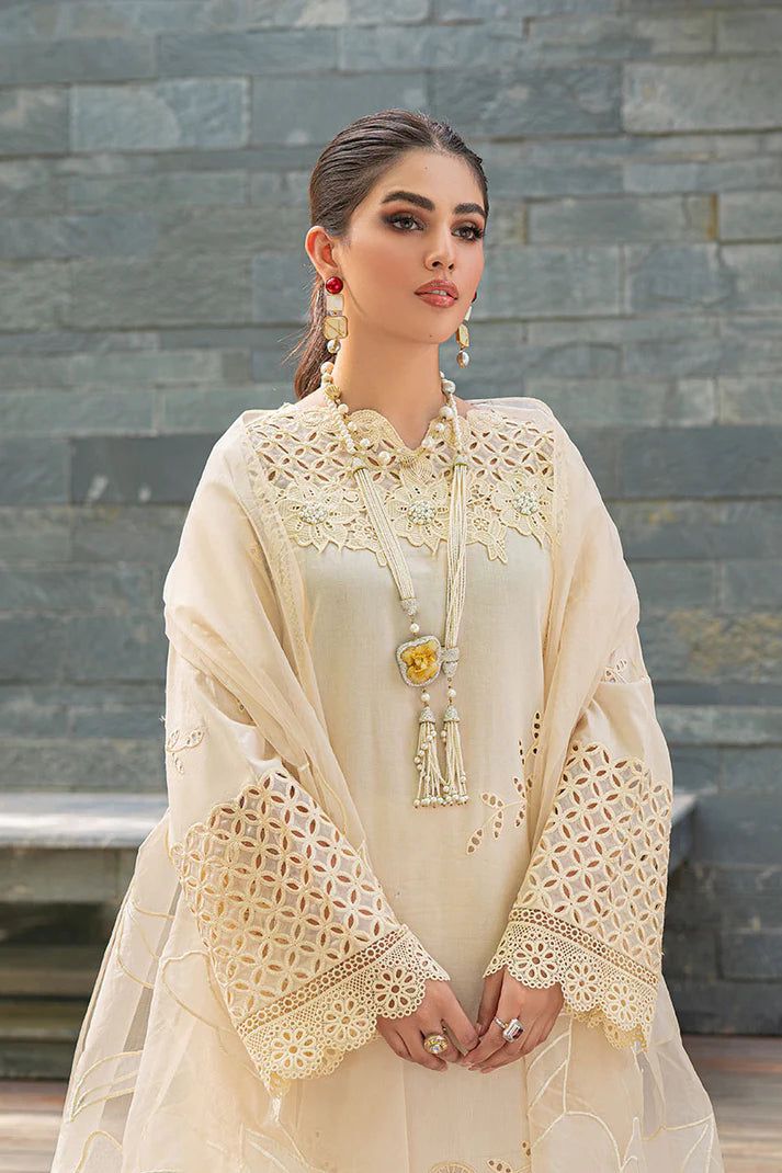 Elegant Ivory Embroidered Lawn Suit