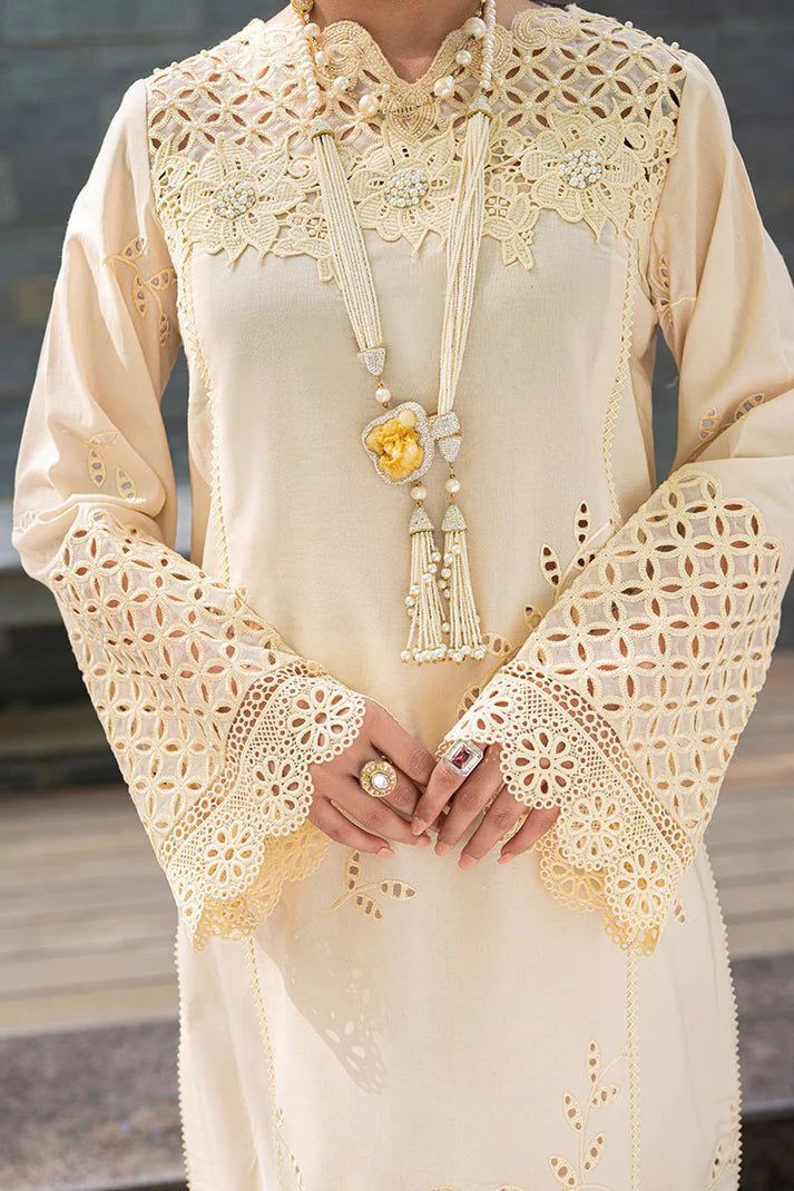 Elegant Ivory Embroidered Lawn Suit