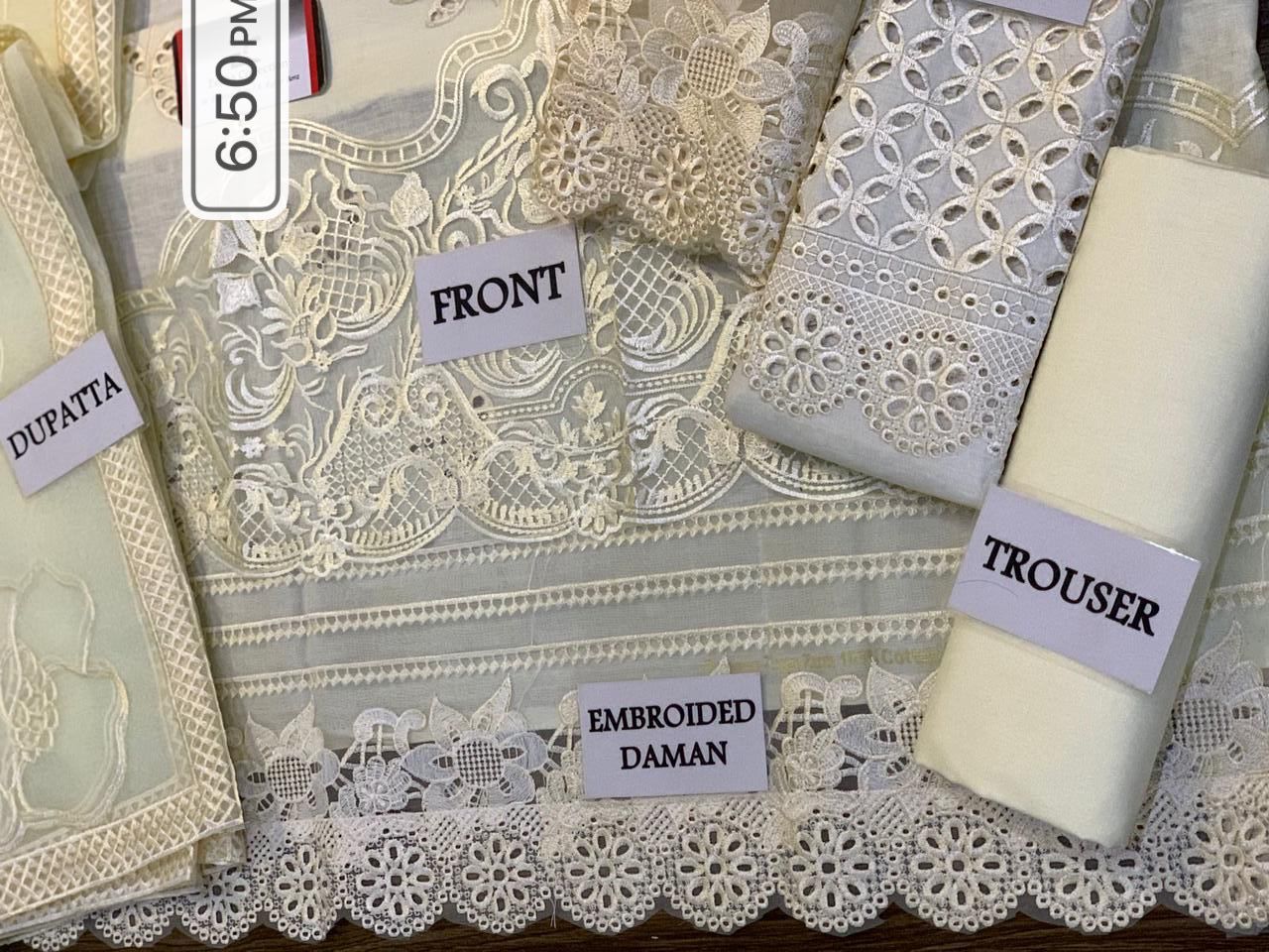 Elegant Ivory Embroidered Lawn Suit
